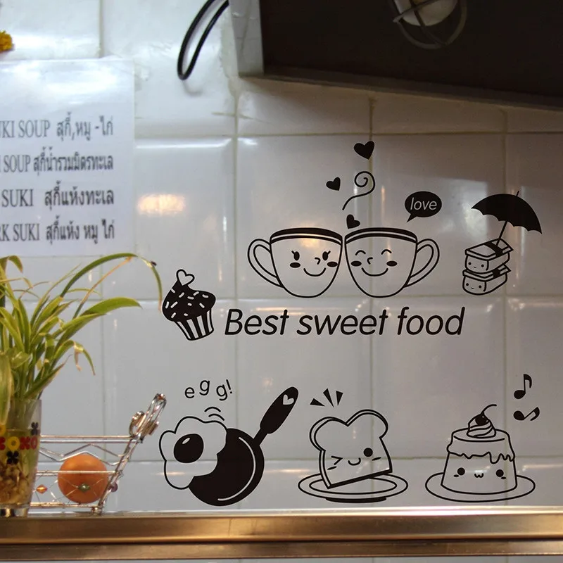 Kitchen Wall Stickers Coffee Sweet Food Diy Wall Art Decal Decoration Oven Dining Hall Wallpapers Pvc Wall Decals/adhesive
Kitchen Wall Stickers Coffee Sweet Food Diy Wall Art Decal Decoration Oven Dining Hall Wallpapers Pvc Wall Decals/adhesive