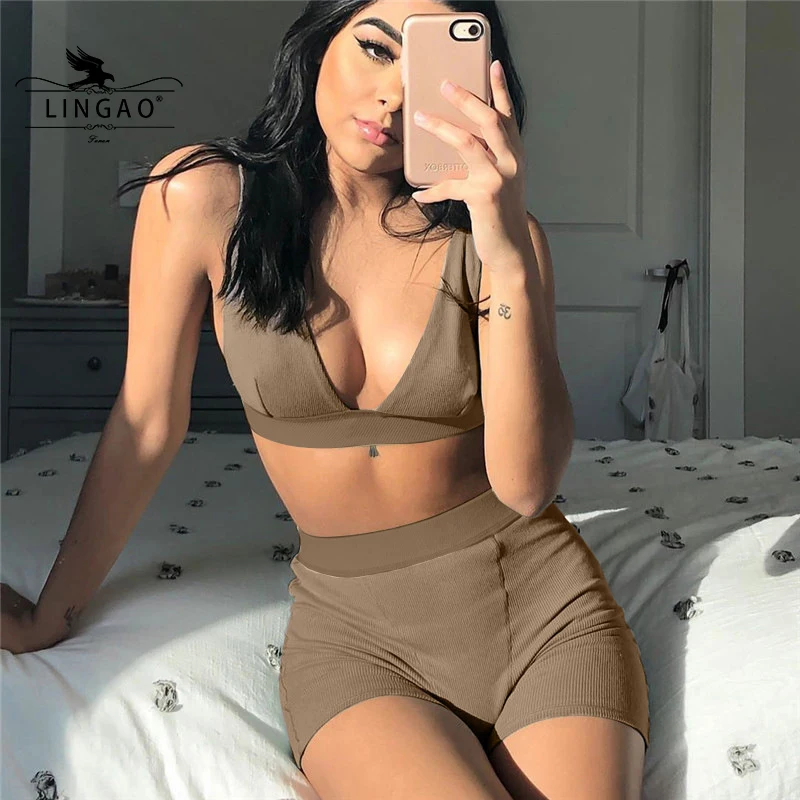 2021 Ribbed Patchwork Women Two Piece Set Sleeveless VNeck Sexy Tank Top Biker Shorts Summer Ladies Fashion Streetwear Tracksuit
2021 Ribbed Patchwork Women Two Piece Set Sleeveless VNeck Sexy Tank Top Biker Shorts Summer Ladies Fashion Streetwear Tracksuit