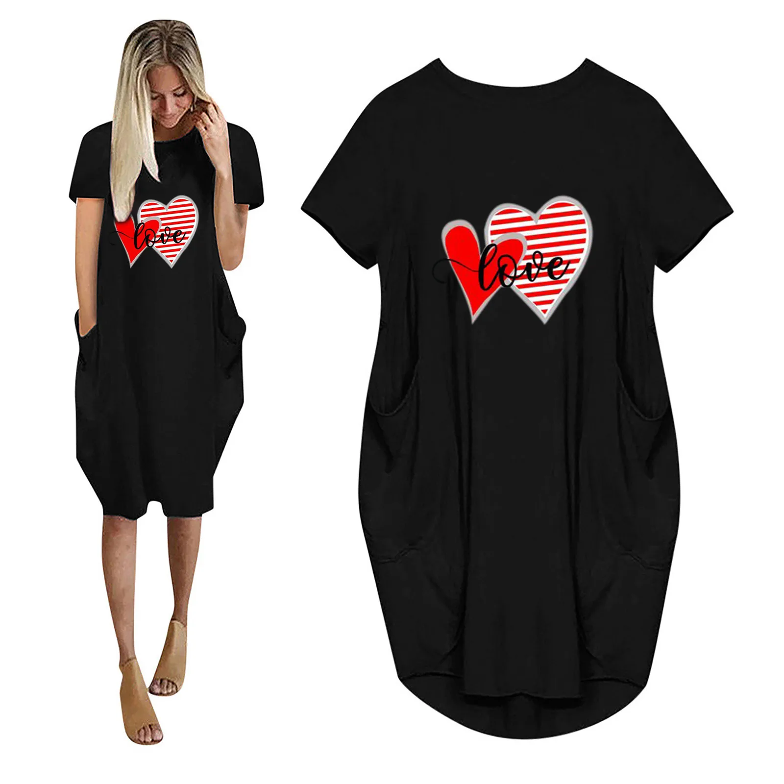 top selling product Women's Summer Fashion Love Print Casual Short Sleeve Pocket Round Neck Dress Support Wholesale Dropshipping
top selling product Women's Summer Fashion Love Print Casual Short Sleeve Pocket Round Neck Dress Support Wholesale Dropshipping
