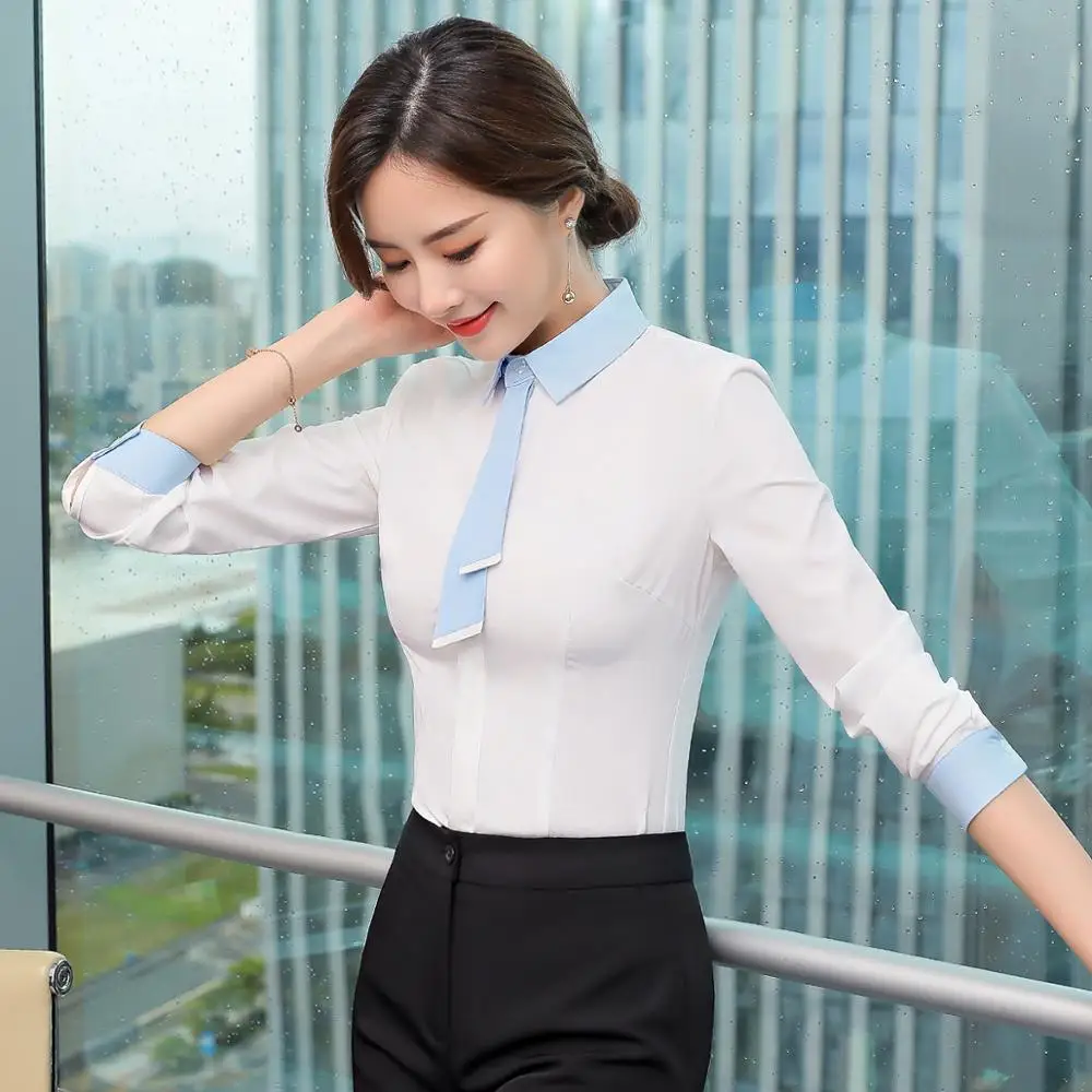 IZICFLY Fall Spring Blue Shirt Women Plus Size Tops For Korean Bow Tie Fashion Patchwork Slim Office Uniform Business Blouses
IZICFLY Fall Spring Blue Shirt Women Plus Size Tops For Korean Bow Tie Fashion Patchwork Slim Office Uniform Business Blouses