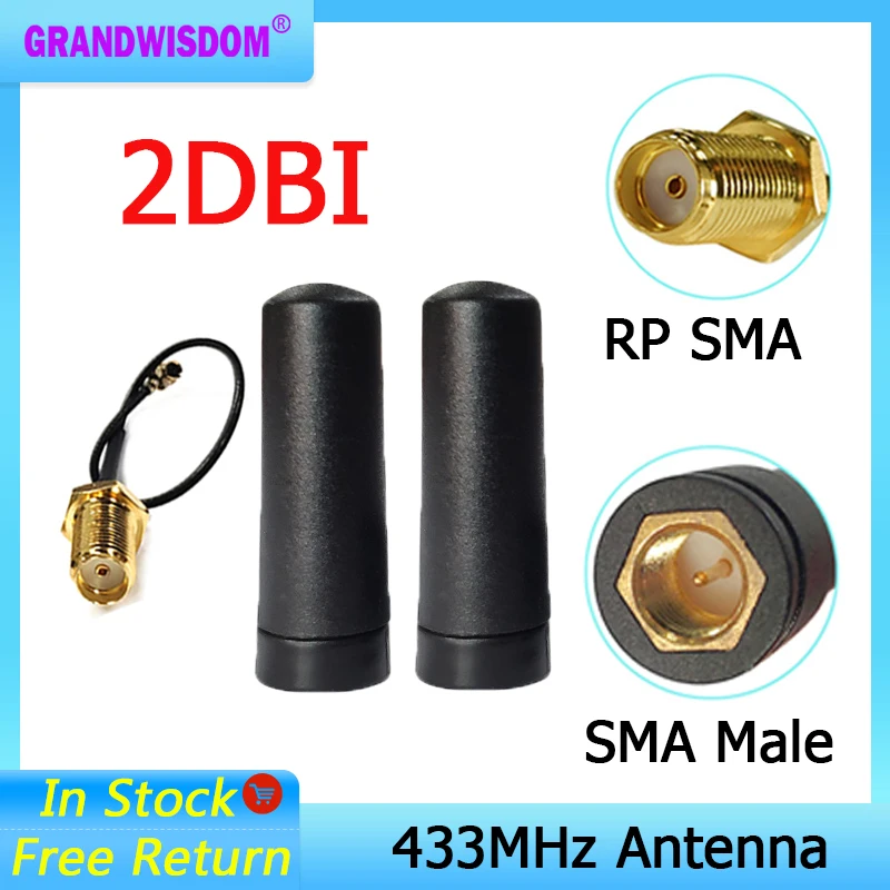Grandwisdom 1 шт. 2 433 МГц Антенна ~ 3dbi sma мама lora антенна pbx iot модуль lorawan сигнальный