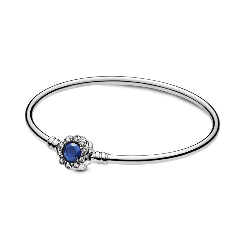 Chamss Новая серебряная 925 синяя Снежинка Классическая блестящая безопасная