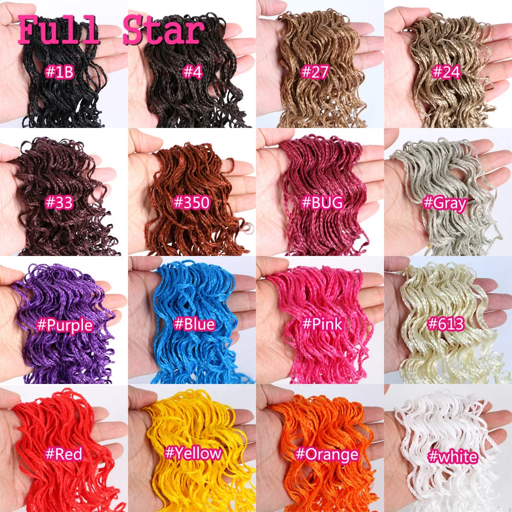 

Полностью Звездные кудрявые маленькие косички для вязания, цветные синтетические удлинители волос Zizi, 20 дюймов, розовые, серые, синие волос...
