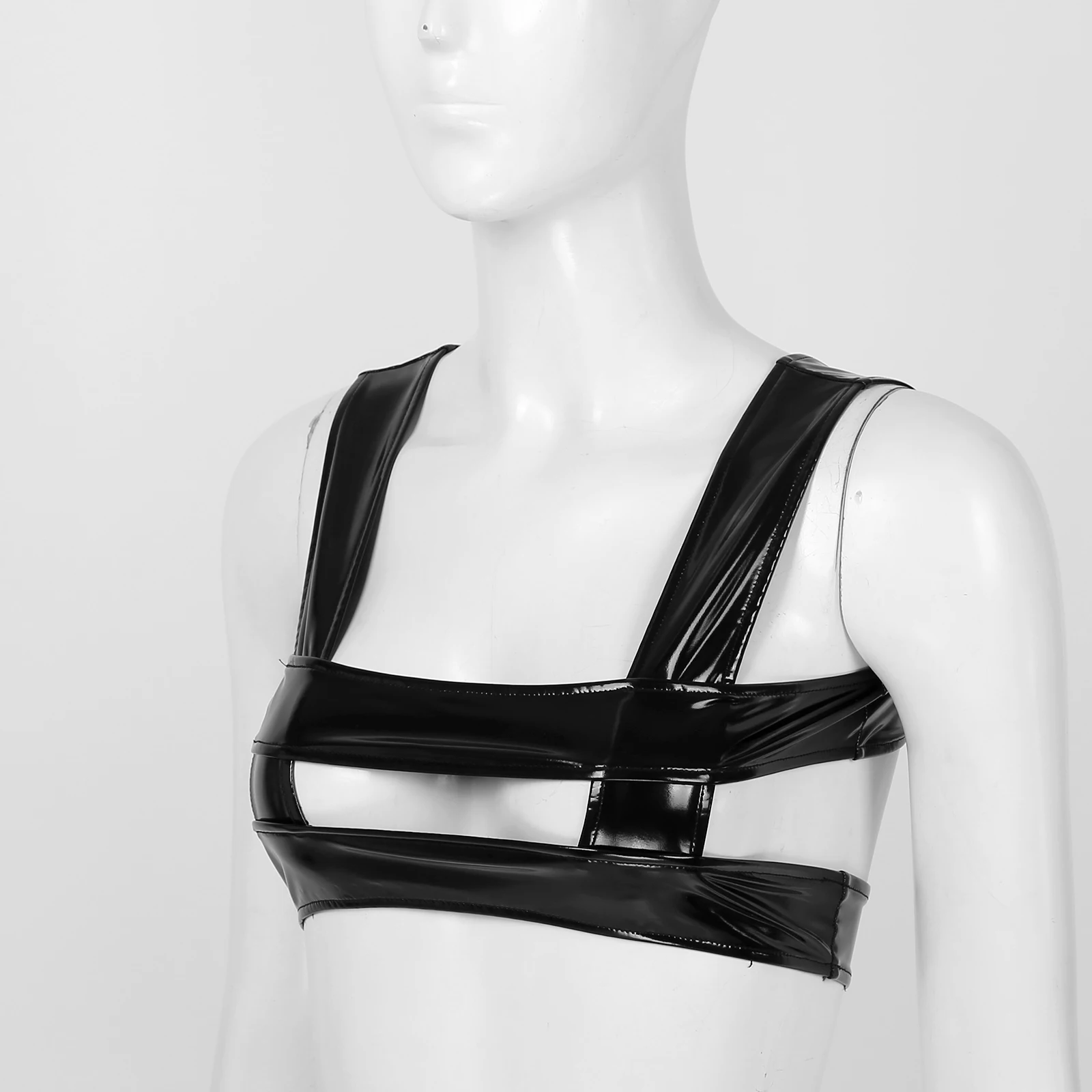 Women Hollow Out Strappy Sleeveless Crop Top Club Stage Performance Costume Wet Look Patent Leather Cutout Vest Tops For Clup
Women Hollow Out Strappy Sleeveless Crop Top Club Stage Performance Costume Wet Look Patent Leather Cutout Vest Tops For Clup