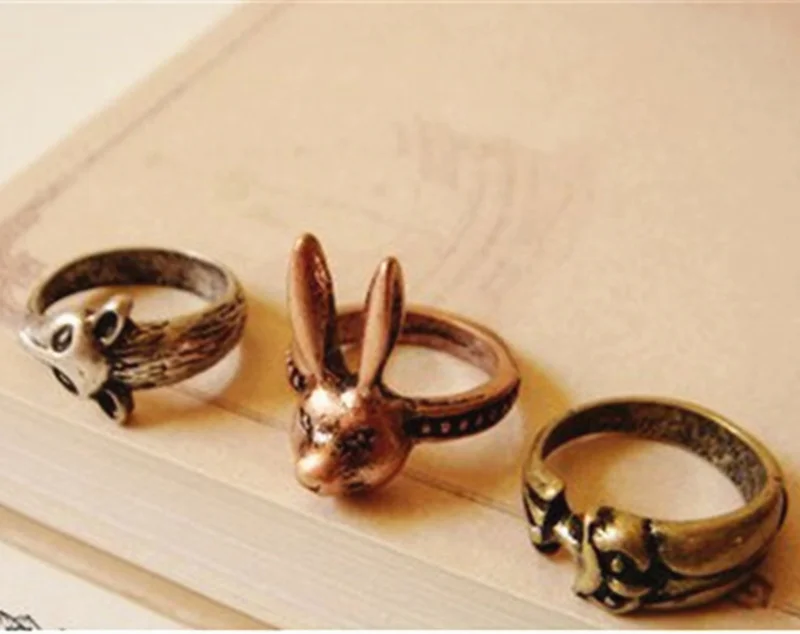 Оптовая продажа! Кольцо с кроликом лисой в стиле ретро|owl ring|ring jewelryring accessories |