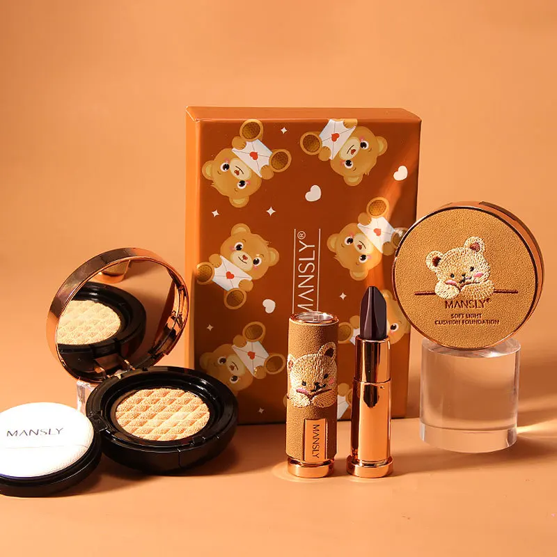 Bear Makeup Set Three Color Lipstick Water Moistening Blemish Air Cushion Cream New Year Gift Box Cosmetics Valentine's Day Gift
Bear Makeup Set Three Color Lipstick Water Moistening Blemish Air Cushion Cream New Year Gift Box Cosmetics Valentine's Day Gift