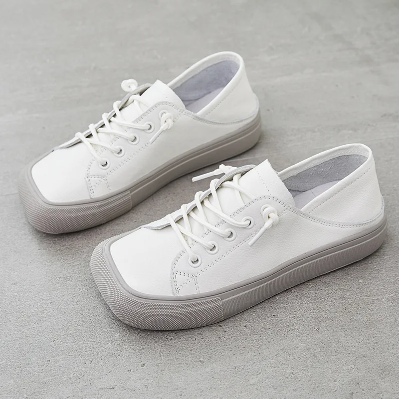 Casual Board Shoes Korean Version of All-match Square Toe Leather White Shoes Female 2021 New Mother Shoes Women's Shoes
Casual Board Shoes Korean Version of All-match Square Toe Leather White Shoes Female 2021 New Mother Shoes Women's Shoes
