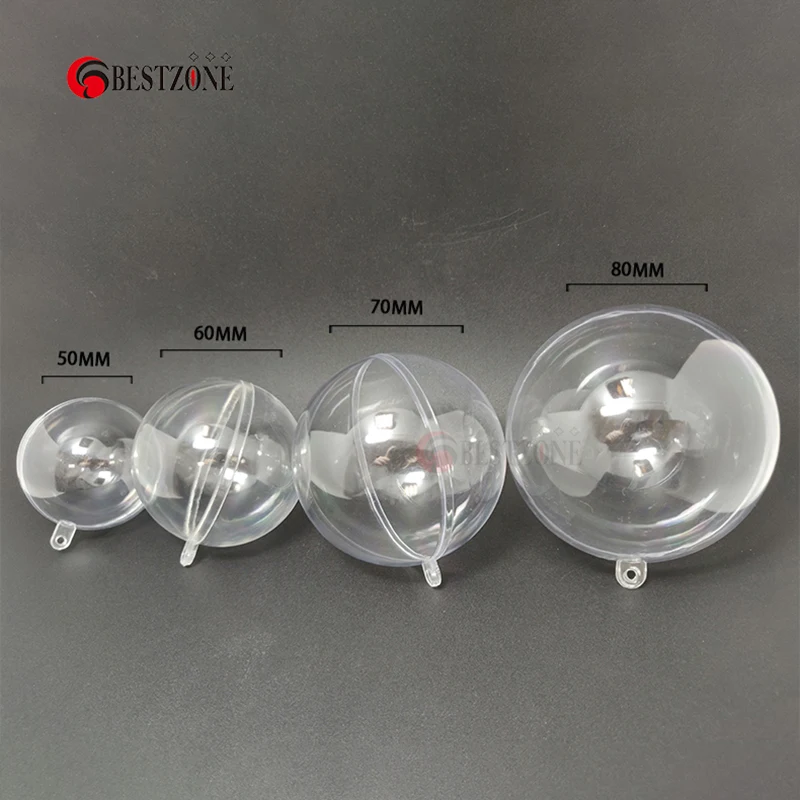 6CM 10Pcs/Lot Plastic Clear Christmas Decorations Hanging Ball Transparent Bauble Candy Ornament Xmas Tree Outdoor Party | Игрушки и