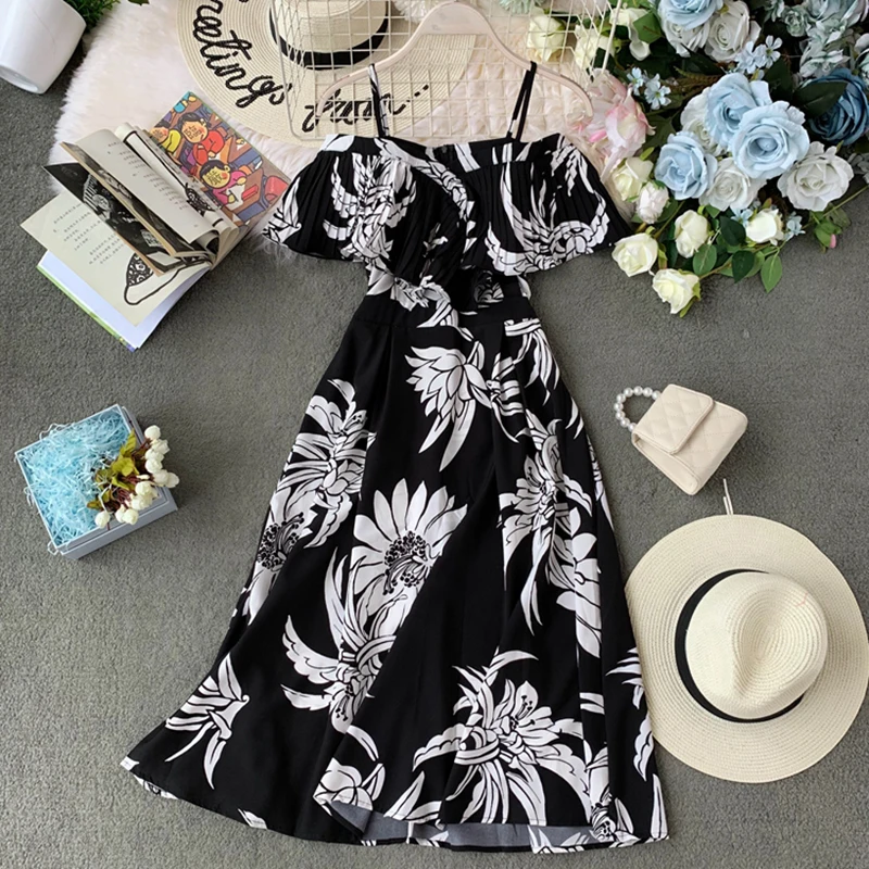 2020 Summer Bohemian Print Dress Women A-line Ruffles Vestidos High Waist Slash Neck Dresses Sexy Robe Femme
2020 Summer Bohemian Print Dress Women A-line Ruffles Vestidos High Waist Slash Neck Dresses Sexy Robe Femme