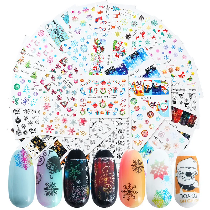 30Pcs/Set 2021 Nail Christmas Watermark Sticker Color Snowflake Christmas Gift Snowman DIY Nail Decoration Decals
30Pcs/Set 2021 Nail Christmas Watermark Sticker Color Snowflake Christmas Gift Snowman DIY Nail Decoration Decals