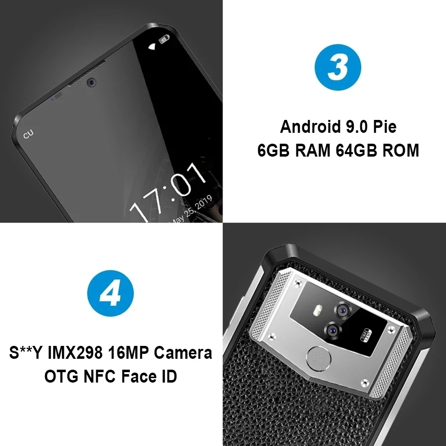OUKITEL K12 6.3" FHD+ 6GB+64GB Smartphones MTK6765 Octa-Core Android Mobile Phone 10000mAh Sony 16MP Camera NFC 4G LTE Cellphone
OUKITEL K12 6.3" FHD+ 6GB+64GB Smartphones MTK6765 Octa-Core Android Mobile Phone 10000mAh Sony 16MP Camera NFC 4G LTE Cellphone