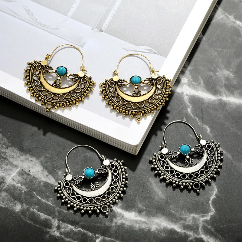 Vintage Dangle Earrings for Women Bohemian Temperament Handmade Tassel Statement Earrings Geometric Hollow Semicircle Turquoise
Vintage Dangle Earrings for Women Bohemian Temperament Handmade Tassel Statement Earrings Geometric Hollow Semicircle Turquoise