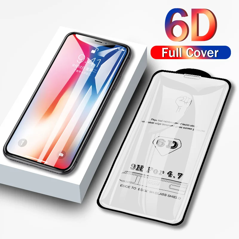 6D Full Cover Tempered Glass For iPhone 8 7 6 6S Plus X XS MAX glass iphone 7 8 x screen protector Protective glass on iphone 7
6D Full Cover Tempered Glass For iPhone 8 7 6 6S Plus X XS MAX glass iphone 7 8 x screen protector Protective glass on iphone 7