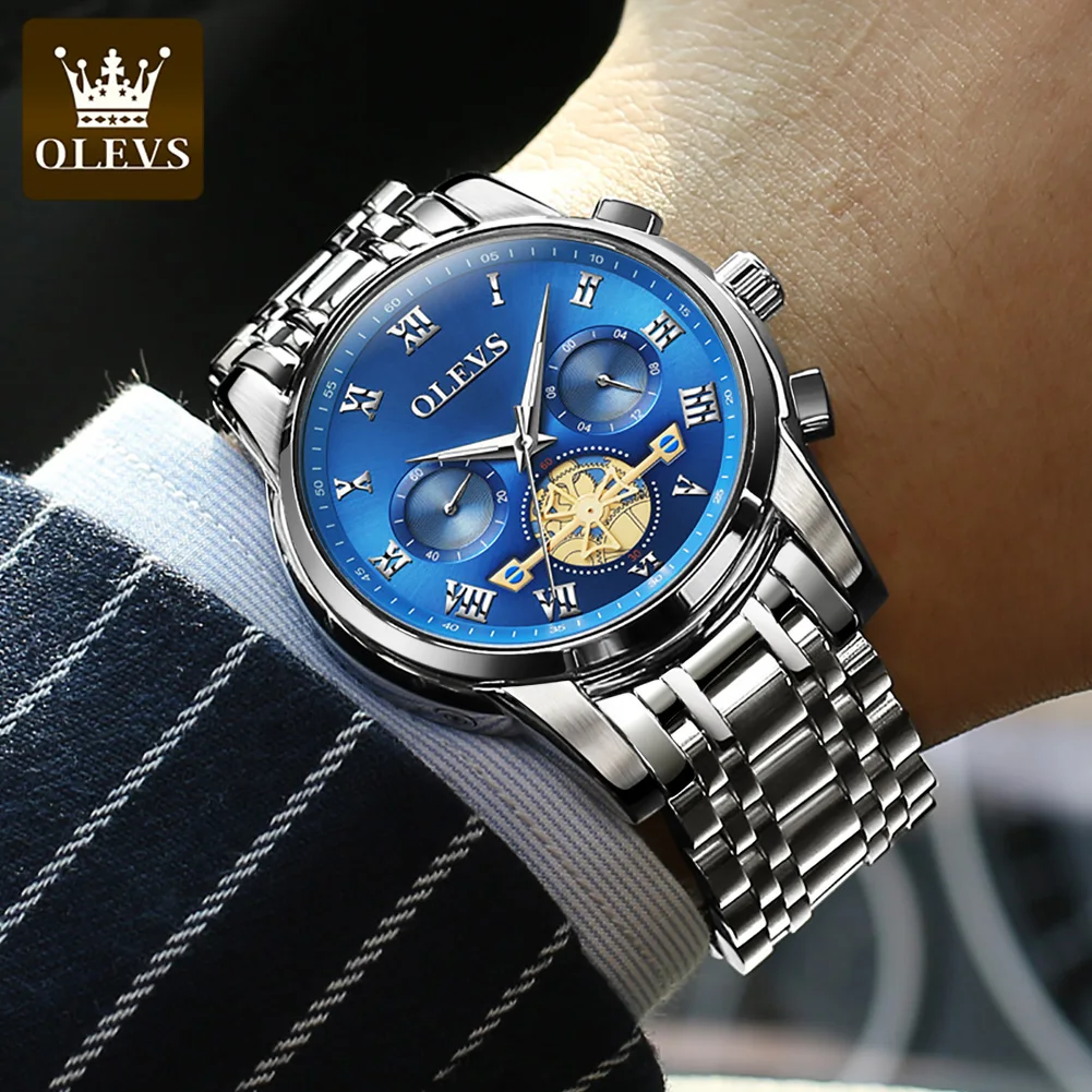 OLEVS Quartz Luminous Function Deep Waterproof Hollow Stainless Steel Men's Watch 2859
OLEVS Quartz Luminous Function Deep Waterproof Hollow Stainless Steel Men's Watch 2859