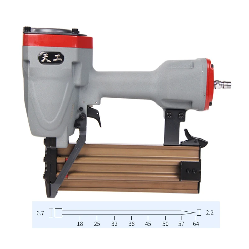 ST64 Pneumatic Nail Gun Home Air Stapler Pneumatic Steel Nail Gun Concrete Nail Gun PVC Wiring Duct Nailer Nail Length 18-64MM
ST64 Pneumatic Nail Gun Home Air Stapler Pneumatic Steel Nail Gun Concrete Nail Gun PVC Wiring Duct Nailer Nail Length 18-64MM