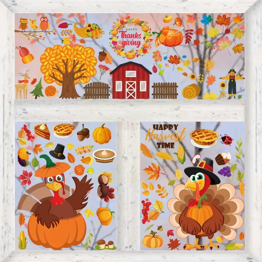 Thanksgiving Turkey Sticker Pumpkin Maple Leaf Creative Sticker Glass Electrostatic Window Thanksgiving Wall Sticker Decora D8N1
Thanksgiving Turkey Sticker Pumpkin Maple Leaf Creative Sticker Glass Electrostatic Window Thanksgiving Wall Sticker Decora D8N1