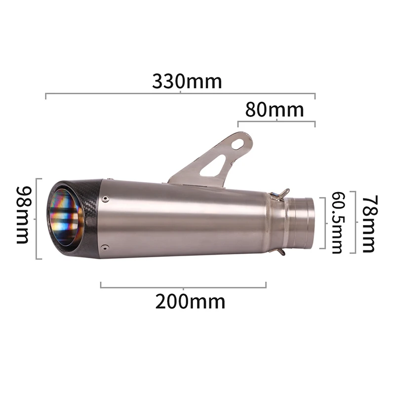 Uninnersal Titanium Alloy Carbon Muffler Pipe Motorcycle Exhaust System Pipe Muffler Tail End Pipe Slip On 60mm ATV Scooter L&R
Uninnersal Titanium Alloy Carbon Muffler Pipe Motorcycle Exhaust System Pipe Muffler Tail End Pipe Slip On 60mm ATV Scooter L&R
