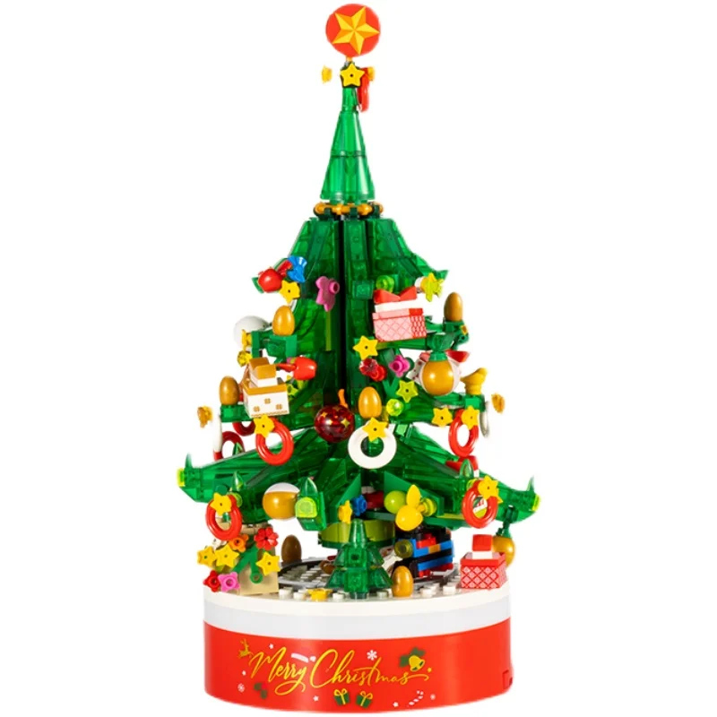 636pcs Merry Christmas Tree Building Block Music box With LED lights DIY assemble Bricks Toys for XMAS New Year Gifts
636pcs Merry Christmas Tree Building Block Music box With LED lights DIY assemble Bricks Toys for XMAS New Year Gifts