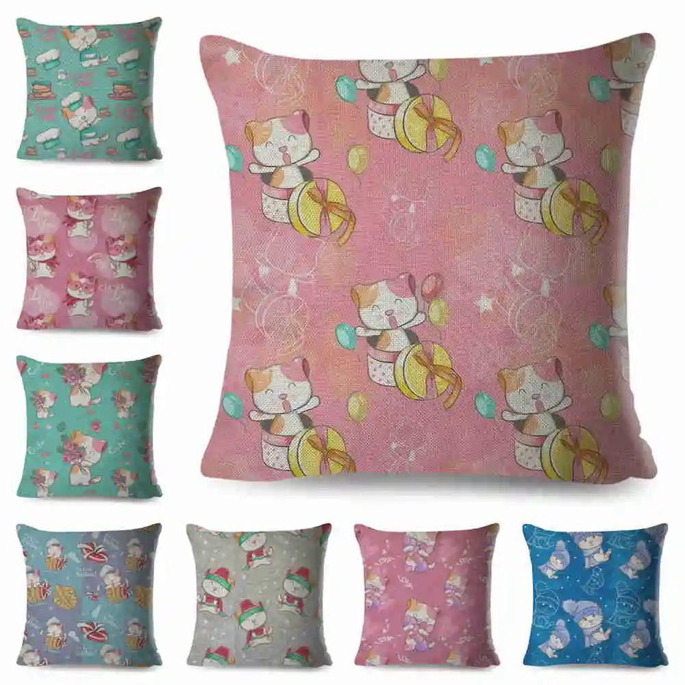 Colorful Cartoon Pet Cat Cushion Cover Decor Animal Pillow Case Linen Pillowcase For Children Room Sofa Home 45x45cm Funda Cojin
Colorful Cartoon Pet Cat Cushion Cover Decor Animal Pillow Case Linen Pillowcase For Children Room Sofa Home 45x45cm Funda Cojin