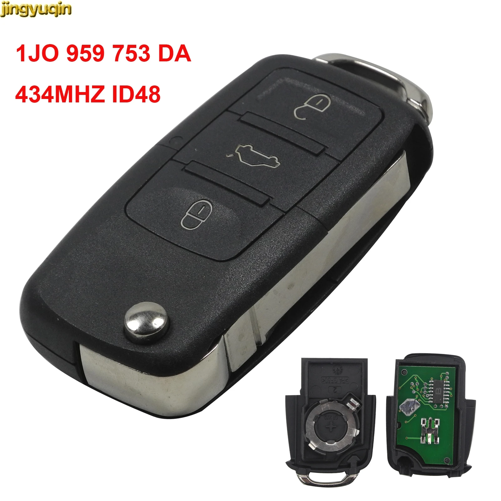 Jingyuqin 1J0959753DA 434 МГц ID48 складной Flid дистанционный ключ для автомобиля Vw Passat