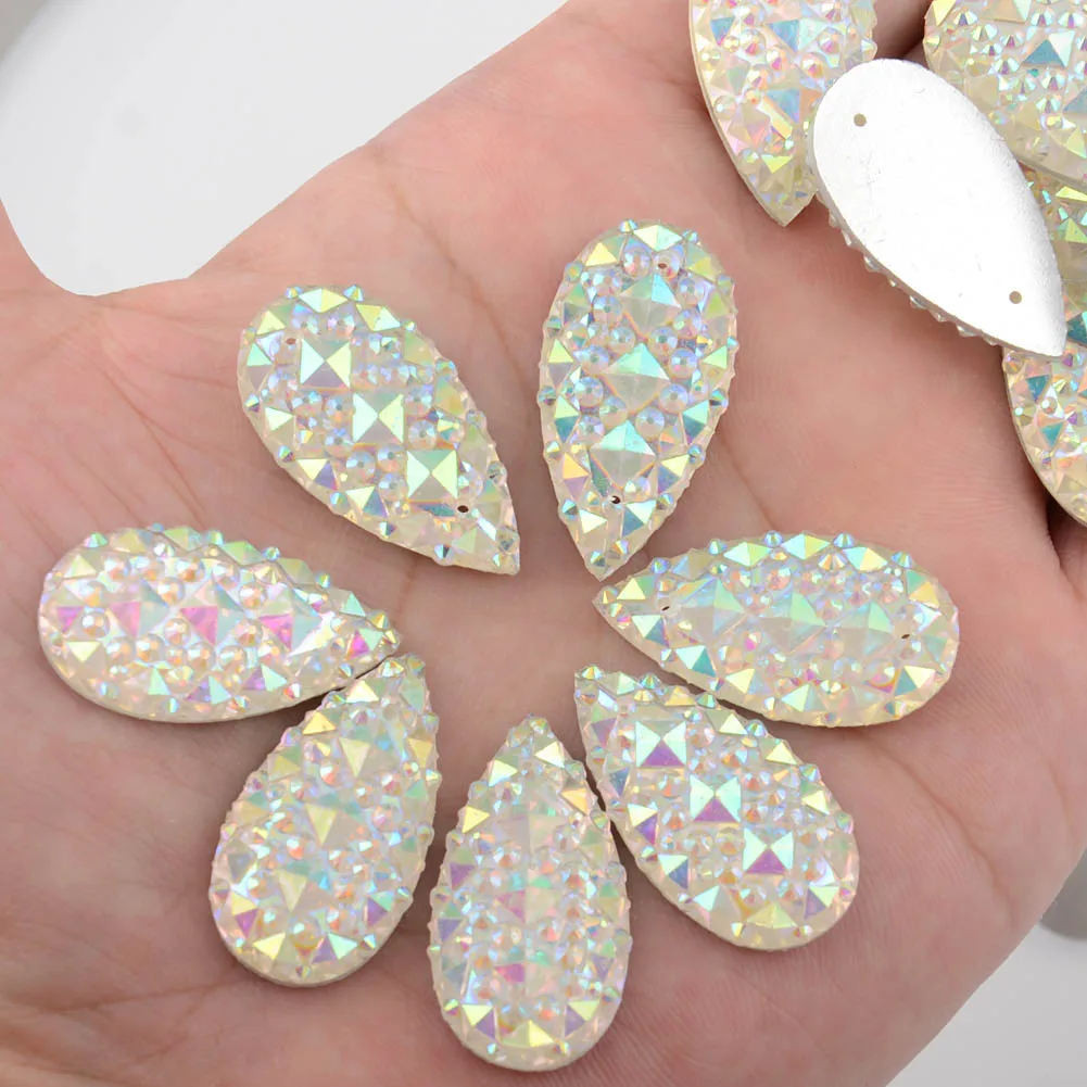 BOLIAO 10Pcs 16*30mm (0.63*1.18 in) AB Color Drop White Rhinestones Flatback Resin Sew On Craft/Wedding/Home Decoration DIY
BOLIAO 10Pcs 16*30mm (0.63*1.18 in) AB Color Drop White Rhinestones Flatback Resin Sew On Craft/Wedding/Home Decoration DIY