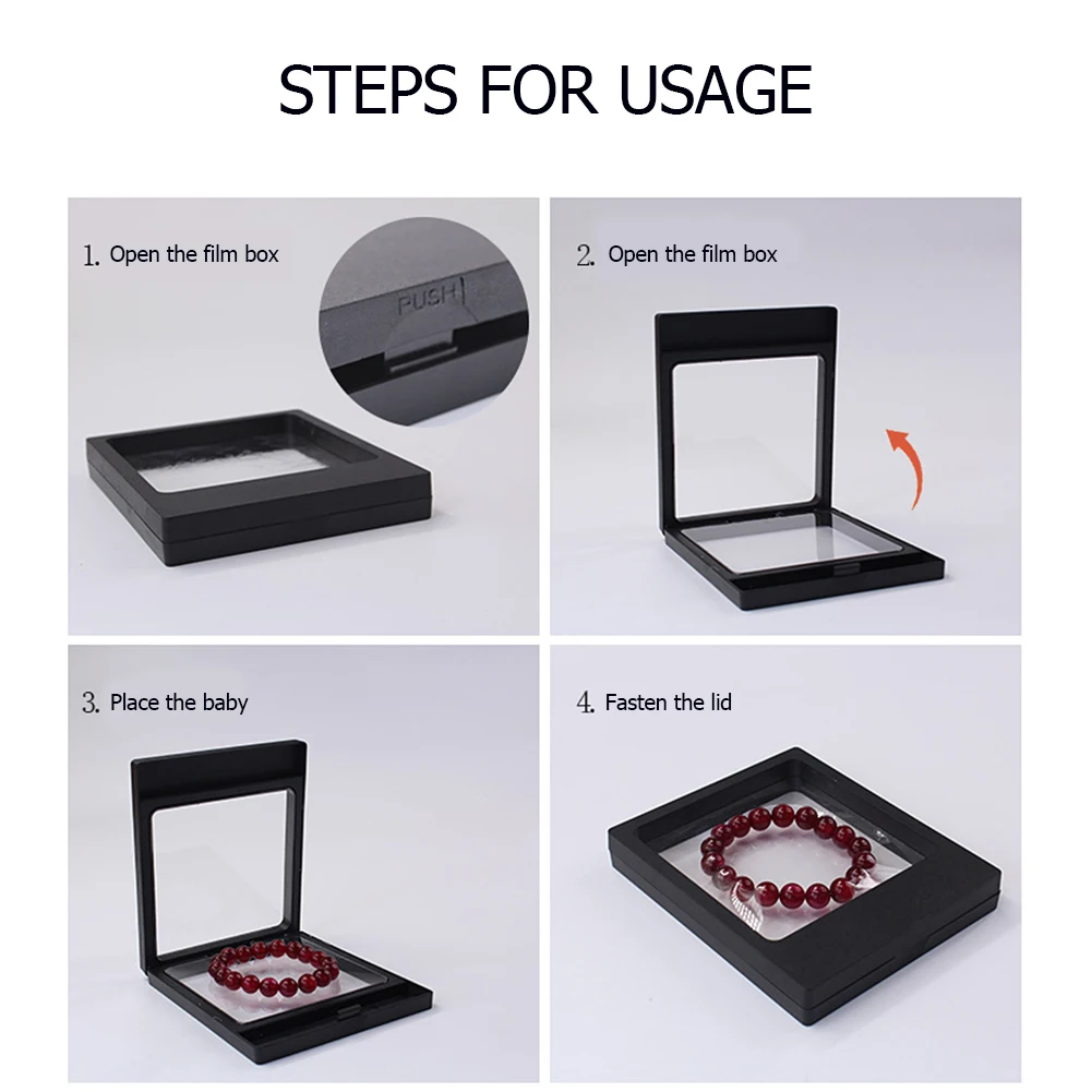 10pcs Set 3D Floating Display Case Stands Transparent Square Holder Necklace Bracelet Ring Jewelry Suspension Storage Box
10pcs Set 3D Floating Display Case Stands Transparent Square Holder Necklace Bracelet Ring Jewelry Suspension Storage Box