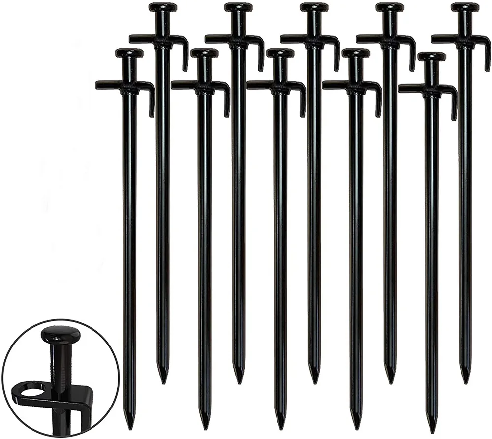 Steel Tent Stakes Pegs, 10PCS Heavy Duty Steel Pegs for Holding Down The Outdoor Camping Tent, Awning, Seabeach Tent
Steel Tent Stakes Pegs, 10PCS Heavy Duty Steel Pegs for Holding Down The Outdoor Camping Tent, Awning, Seabeach Tent