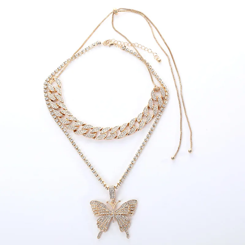 2021 European and American fashion women's retro trendy necklace with rhinestones large butterfly clavicle chain
2021 European and American fashion women's retro trendy necklace with rhinestones large butterfly clavicle chain