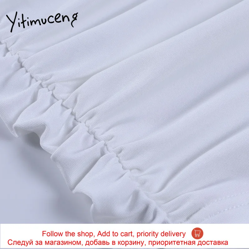 Yitimuceng Sexy Spaghetti Strap Mini Dress Satin Club Pencil White Summer 2021 Sleeveless Empire Short Dresses Spliced Fashion
Yitimuceng Sexy Spaghetti Strap Mini Dress Satin Club Pencil White Summer 2021 Sleeveless Empire Short Dresses Spliced Fashion