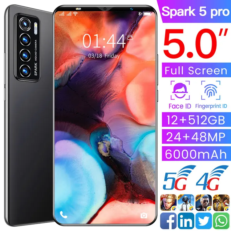 The new Spark 5 pro has a large memory of 12GB+512GB. Android smartphone supports 4G/5G dual-card super-large screen smartphones
The new Spark 5 pro has a large memory of 12GB+512GB. Android smartphone supports 4G/5G dual-card super-large screen smartphones