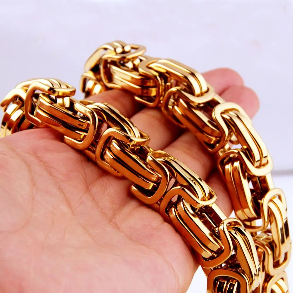 6/8/12/15MM Heavy Jewelry Fashion Metal Stainless Steel Gold Byzantine Box Link Necklace or Bracelet With Square Button 7-40"
6/8/12/15MM Heavy Jewelry Fashion Metal Stainless Steel Gold Byzantine Box Link Necklace or Bracelet With Square Button 7-40"