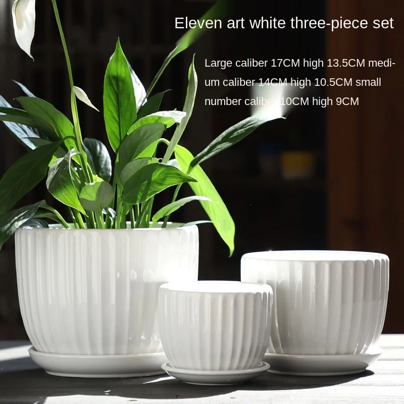 Vase Home Decor Decoration Flower Vase Room Decor Ceramic Flowerpot with Tray Large Size Three Piece Container for Green Plants
Vase Home Decor Decoration Flower Vase Room Decor Ceramic Flowerpot with Tray Large Size Three Piece Container for Green Plants
