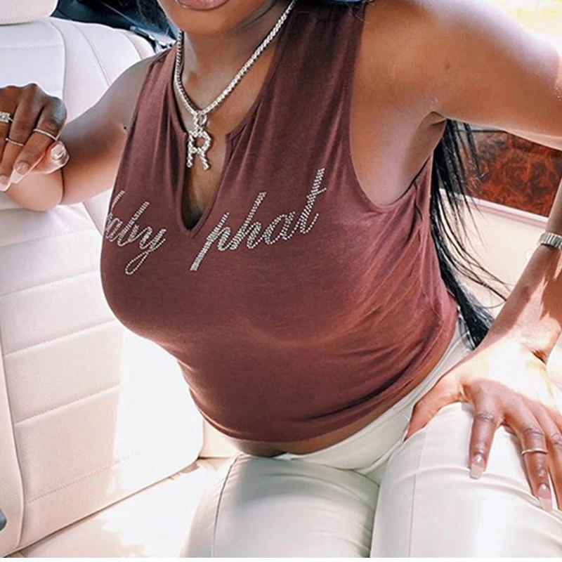 Diamond Letter Pink Cute Tank Female Casual Workout Gym Clothing Deep y2k Top V Neck Slim Sexy Club Crop Tops Summer Black Brown 
Diamond Letter Pink Cute Tank Female Casual Workout Gym Clothing Deep y2k Top V Neck Slim Sexy Club Crop Tops Summer Black Brown