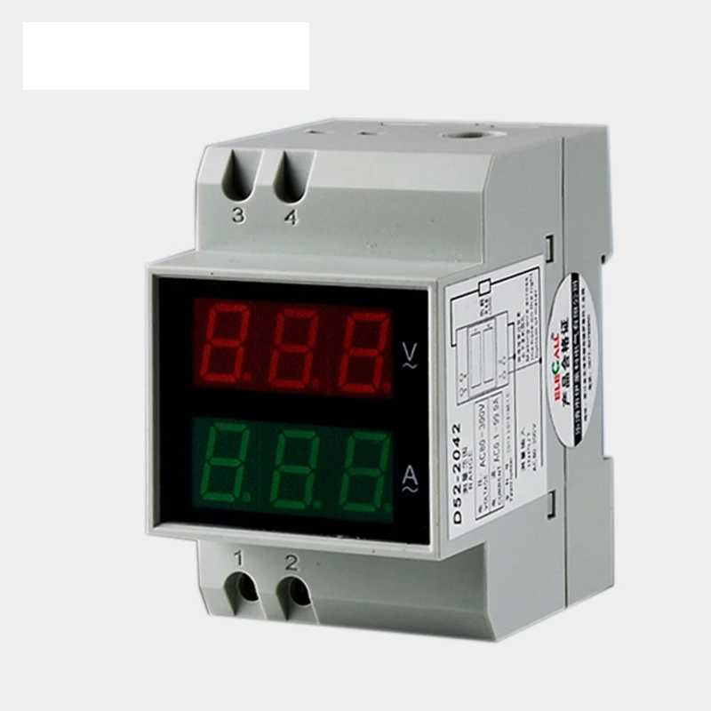 D52-2042 Double Display DIN RAIL Red Green AC80-300V AC0.1-99.9A Digital AC Voltmeter Alternationg Voltage Current Meter
D52-2042 Double Display DIN RAIL Red Green AC80-300V AC0.1-99.9A Digital AC Voltmeter Alternationg Voltage Current Meter