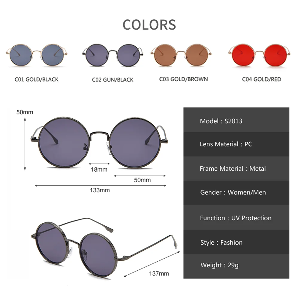 Classic Retro Steampunk Small Round Sunglasses Men Women Vintage Black Red Brown Punk Sun Glasses Shades UV400 gafas de sol 
Classic Retro Steampunk Small Round Sunglasses Men Women Vintage Black Red Brown Punk Sun Glasses Shades UV400 gafas de sol