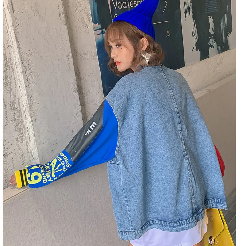 Vefadisa Women Cartoom Denim Coat 2021 Spring Newest Coat Sequins Spliced Loose Jacket Streetwear Coat Blue ZXF003
Vefadisa Women Cartoom Denim Coat 2021 Spring Newest Coat Sequins Spliced Loose Jacket Streetwear Coat Blue ZXF003