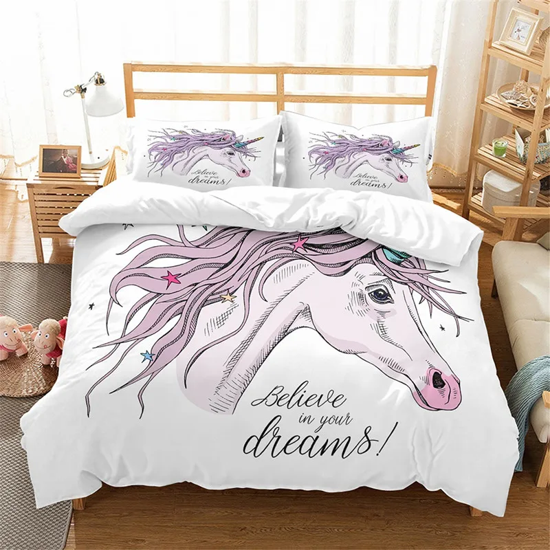 3D Unicorn Oversized Bedding Set Cute Unicorn Print Quilt Set, suitable for girls textiles
3D Unicorn Oversized Bedding Set Cute Unicorn Print Quilt Set, suitable for girls textiles