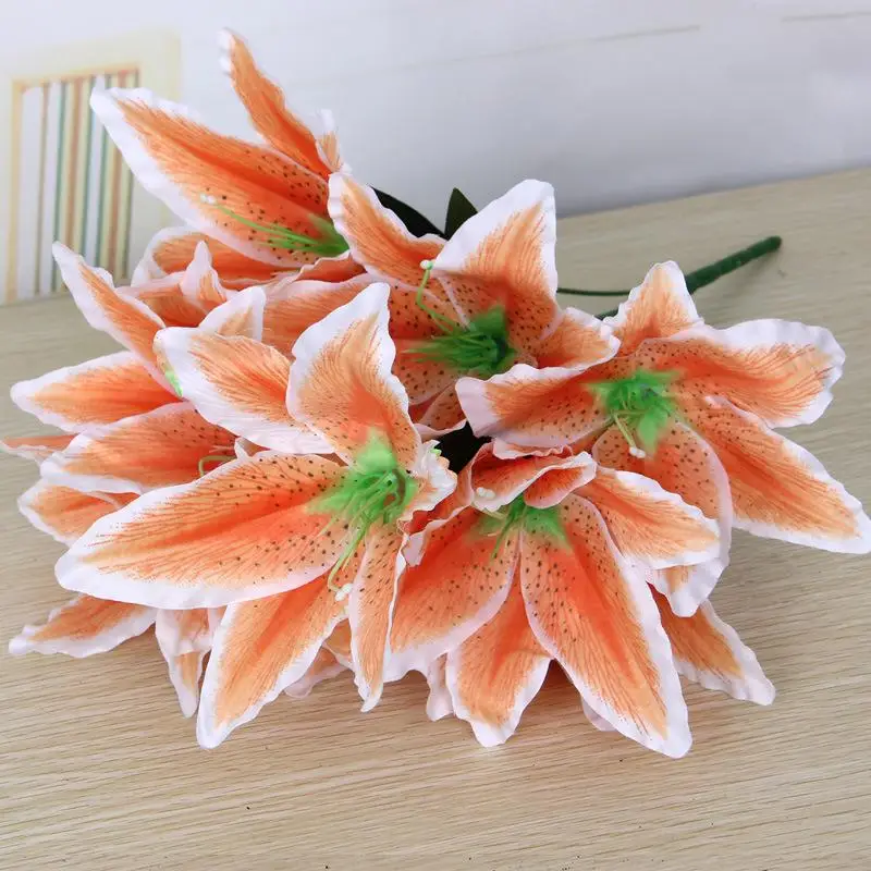 CRY 10 Heads Artificial Fake Silk Lilies Flowers Bridal Bouquet Wedding Home Decor
CRY 10 Heads Artificial Fake Silk Lilies Flowers Bridal Bouquet Wedding Home Decor