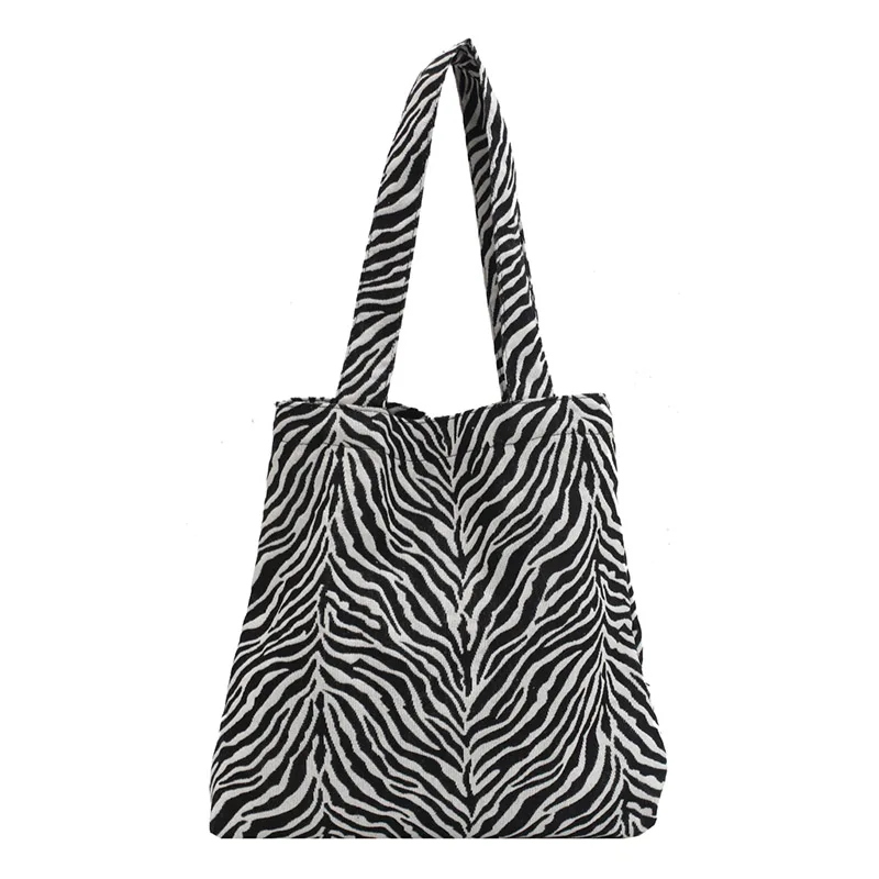 Women Corduroy Handbag Fashion Zebra Leopard Print Ladies Large Capacity Casual Tote Female Shoulder Bag 
Women Corduroy Handbag Fashion Zebra Leopard Print Ladies Large Capacity Casual Tote Female Shoulder Bag