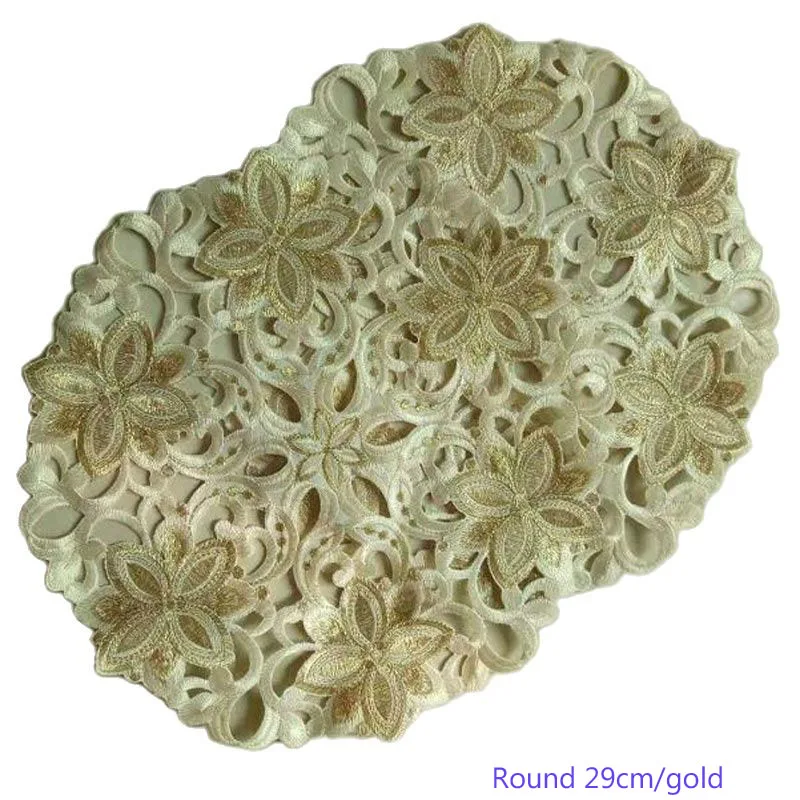 NEW gold satin round Lace table place mat Napkin pad Cloth crochet placemat cup mug Christmas wedding tea coaster doily kitchen
NEW gold satin round Lace table place mat Napkin pad Cloth crochet placemat cup mug Christmas wedding tea coaster doily kitchen
