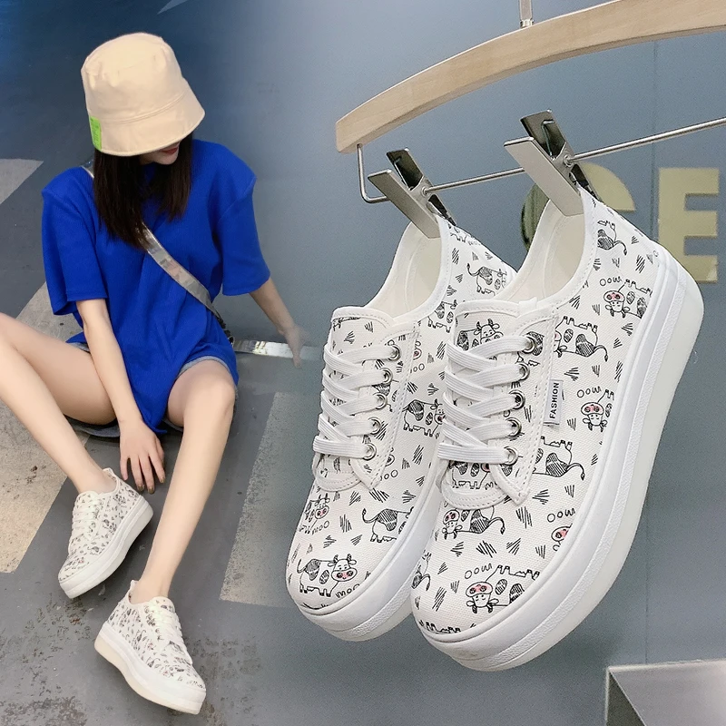 Women's Canvas Lace-up High-heeled Thick-soled Breathable Non-slip Comfortable Fashion Casual Sneakers 4cm
Women's Canvas Lace-up High-heeled Thick-soled Breathable Non-slip Comfortable Fashion Casual Sneakers 4cm