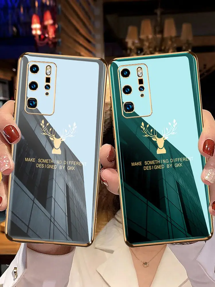 Чехол-накладка для Huawei P40 P30 P20 Lite Pro + с головой оленя Mate 9 10 20 30 40 Plus