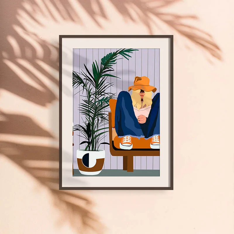 Modern Lazy Woman Canvas Painting Girl Illustration Print Wall Art Posters and Prints Nordic Picture Living Room Wall Decor
Modern Lazy Woman Canvas Painting Girl Illustration Print Wall Art Posters and Prints Nordic Picture Living Room Wall Decor