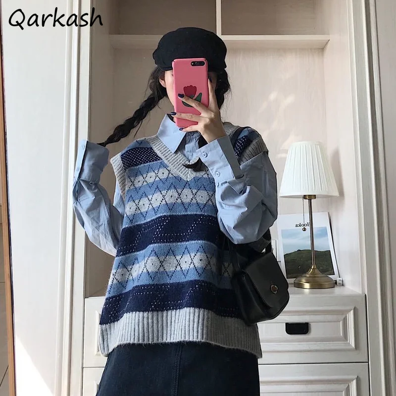 Sweater Vest Women Preppy Japanese Style Design Clothing V-neck Spring All-match Vintage Loose Daily Newest Basic Teens Tender
Sweater Vest Women Preppy Japanese Style Design Clothing V-neck Spring All-match Vintage Loose Daily Newest Basic Teens Tender
