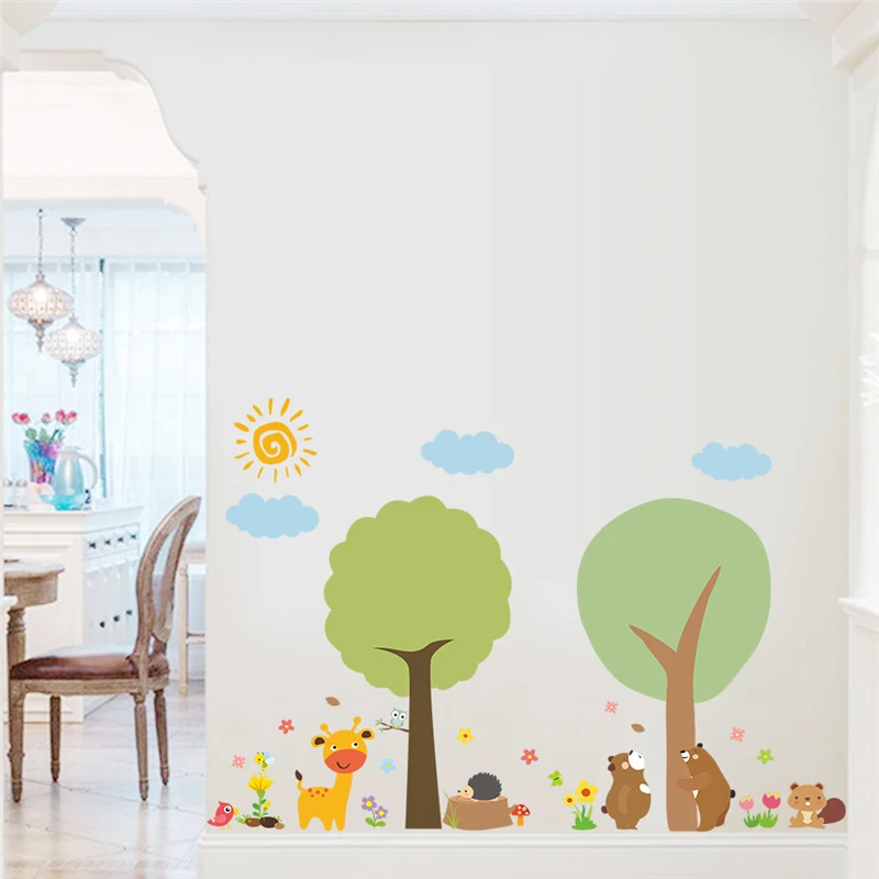 Lovely Animals Playing In The Tree Wall Sticker Kids Room Decoration Cartoon Bears Giraffe Mural Art Diy Home Decal Posters
Lovely Animals Playing In The Tree Wall Sticker Kids Room Decoration Cartoon Bears Giraffe Mural Art Diy Home Decal Posters
