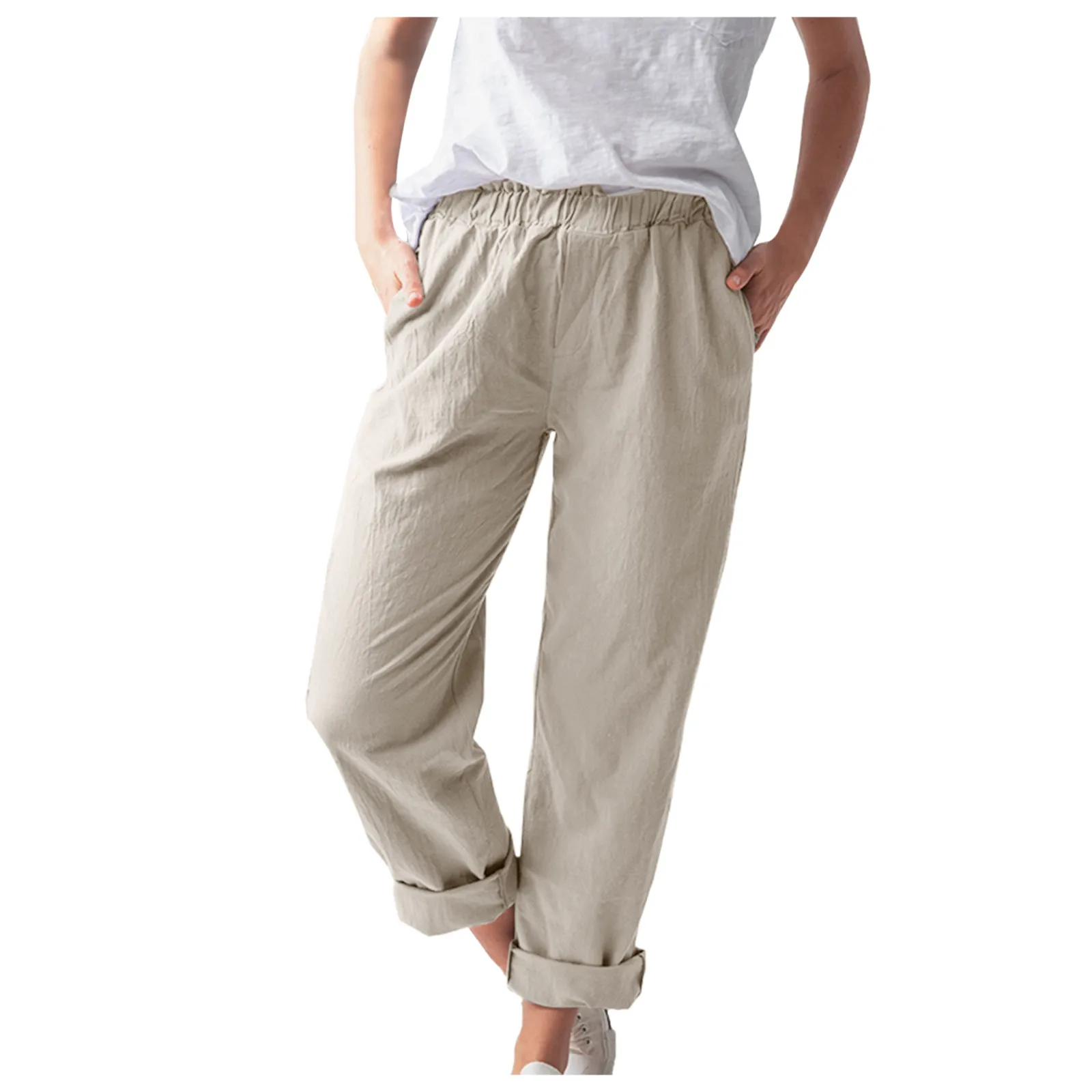Women Casual Tightness Solid Cotton Linen Trousers Comfortable Elastic Band Straight Pants Daily Clothes Pantalon Femme A40
Women Casual Tightness Solid Cotton Linen Trousers Comfortable Elastic Band Straight Pants Daily Clothes Pantalon Femme A40