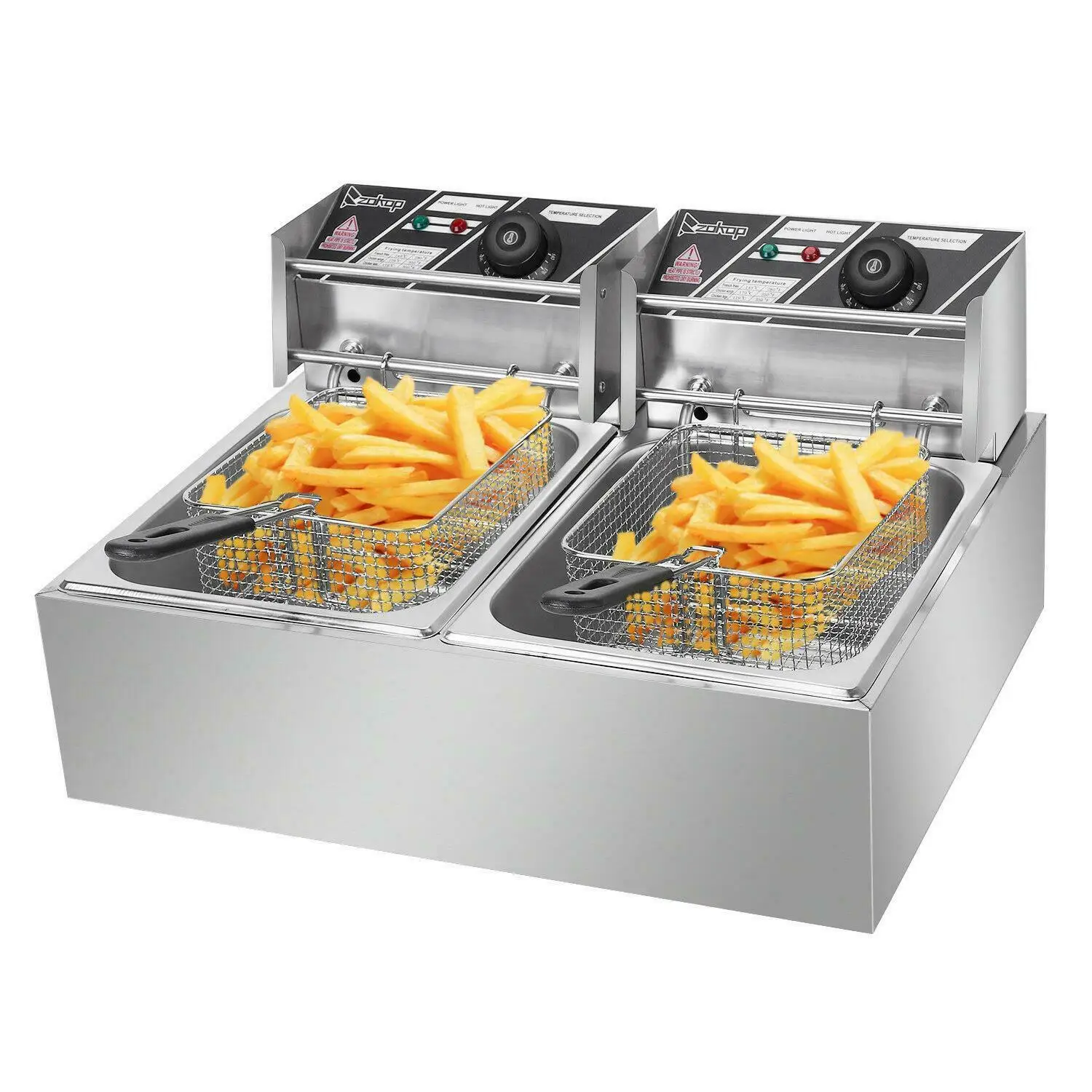 12L Electric Deep Fryer Dual Tank Stainless Steel 2 Fry Basket Commercial 5000W Zica
12L Electric Deep Fryer Dual Tank Stainless Steel 2 Fry Basket Commercial 5000W Zica