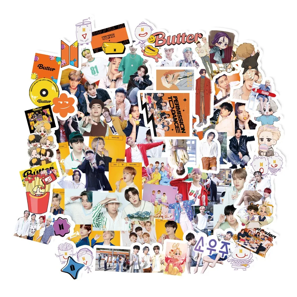94Pcs/set Bangtan Boys Stickers KPOP Stars New Album Butter 8th Anniversary Toys Skateboard Suitcase Laptop | Дом и сад