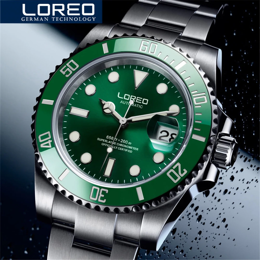 Фирменные Классические часы LOREO Water Ghost, роскошные мужские автоматические часы с зеленым циферблатом, водонепроницаемые механические часы ...
Фирменные Классические часы LOREO Water Ghost, роскошные мужские автоматические часы с зеленым циферблатом, водонепроницаемые механические часы ...
