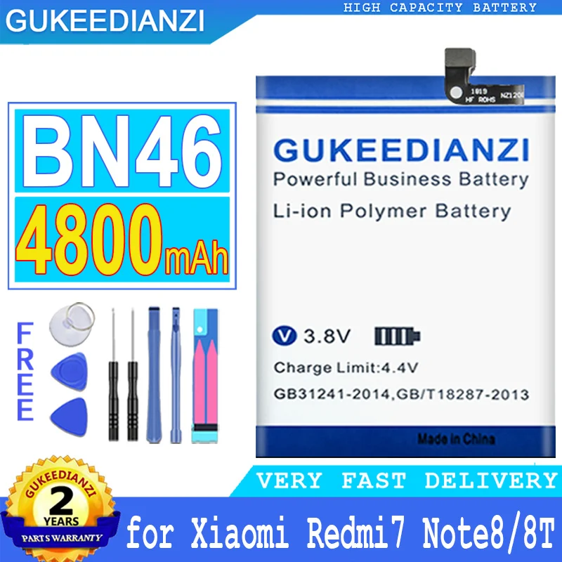 4800mAh GUKEEDIANZI Battery BN46 for Xiaomi Redmi 7 Redmi Note 6 Note6 Note 8 Note 8T Note8 Note8T Big Power Bateria
4800mAh GUKEEDIANZI Battery BN46 for Xiaomi Redmi 7 Redmi Note 6 Note6 Note 8 Note 8T Note8 Note8T Big Power Bateria